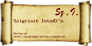 Szigriszt István névjegykártya